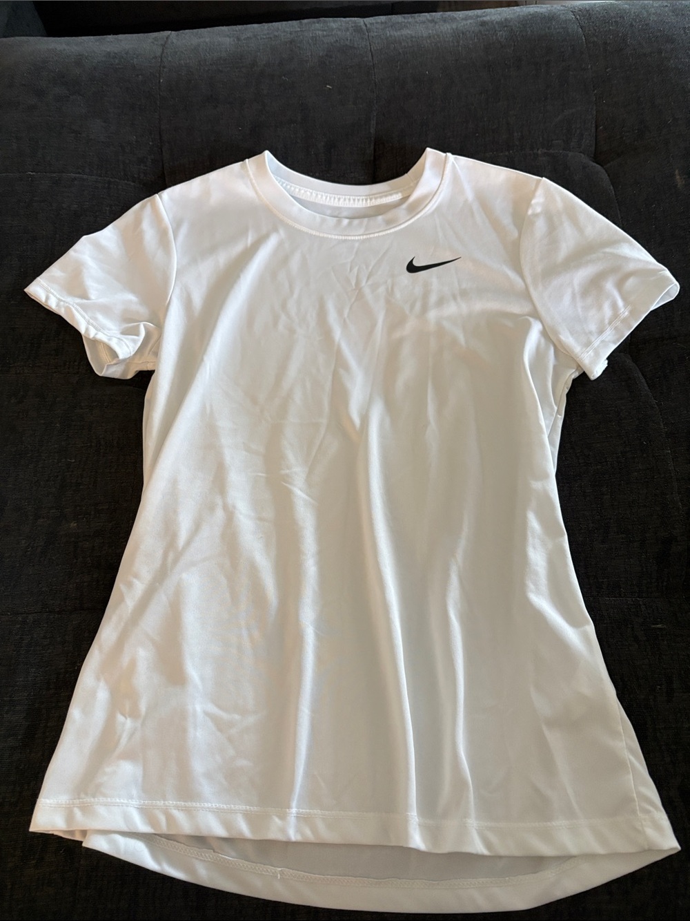 Nike White Short Sleeve Tee with Black Swoosh